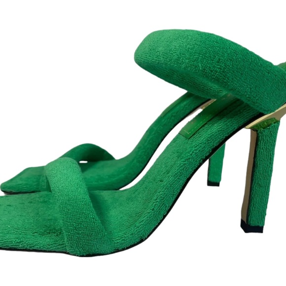 green Good American terry cloth strap heel - Picture 5 of 8